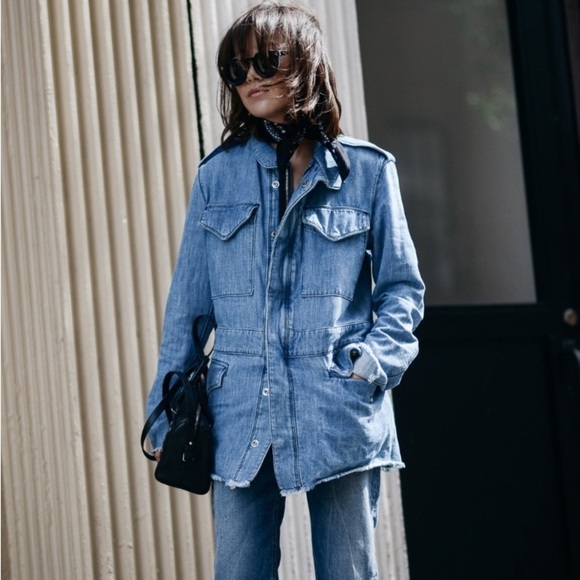 RTA Nicolas long line Utility Jacket 100% cotton raw hem long line S - Picture 3 of 14